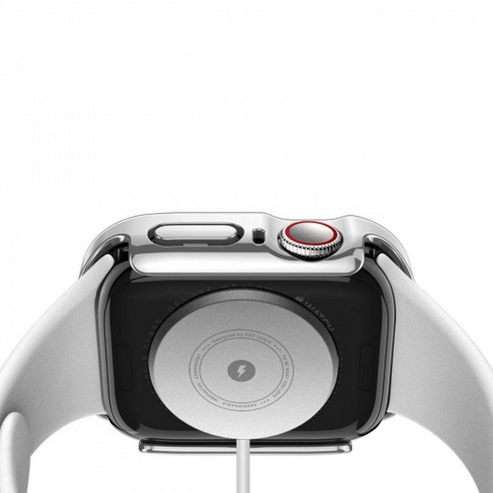 DUX DUCIS case HAMO with protective glass for Apple Watch 7 / 8 / 9 41 mm silver - Image 3