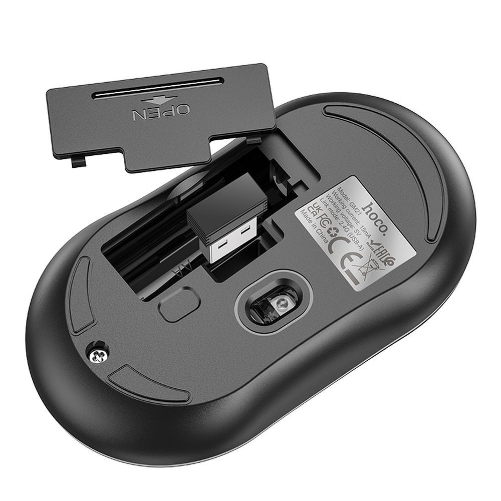 HOCO wireless computer mouse 2,4G 1600 dpi GM21 black - Image 3