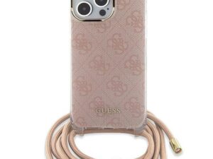 GUESS case for IPHONE 15 GUHCP15SHC4SEP (Crossbody Cord 4G Print) pink