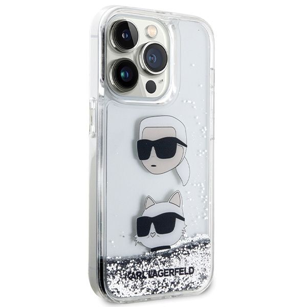 KARL LAGERFELD case for IPHONE 14 Pro KLHCP14LLDHKCNS (Liquid Glitter KC) white - Image 4