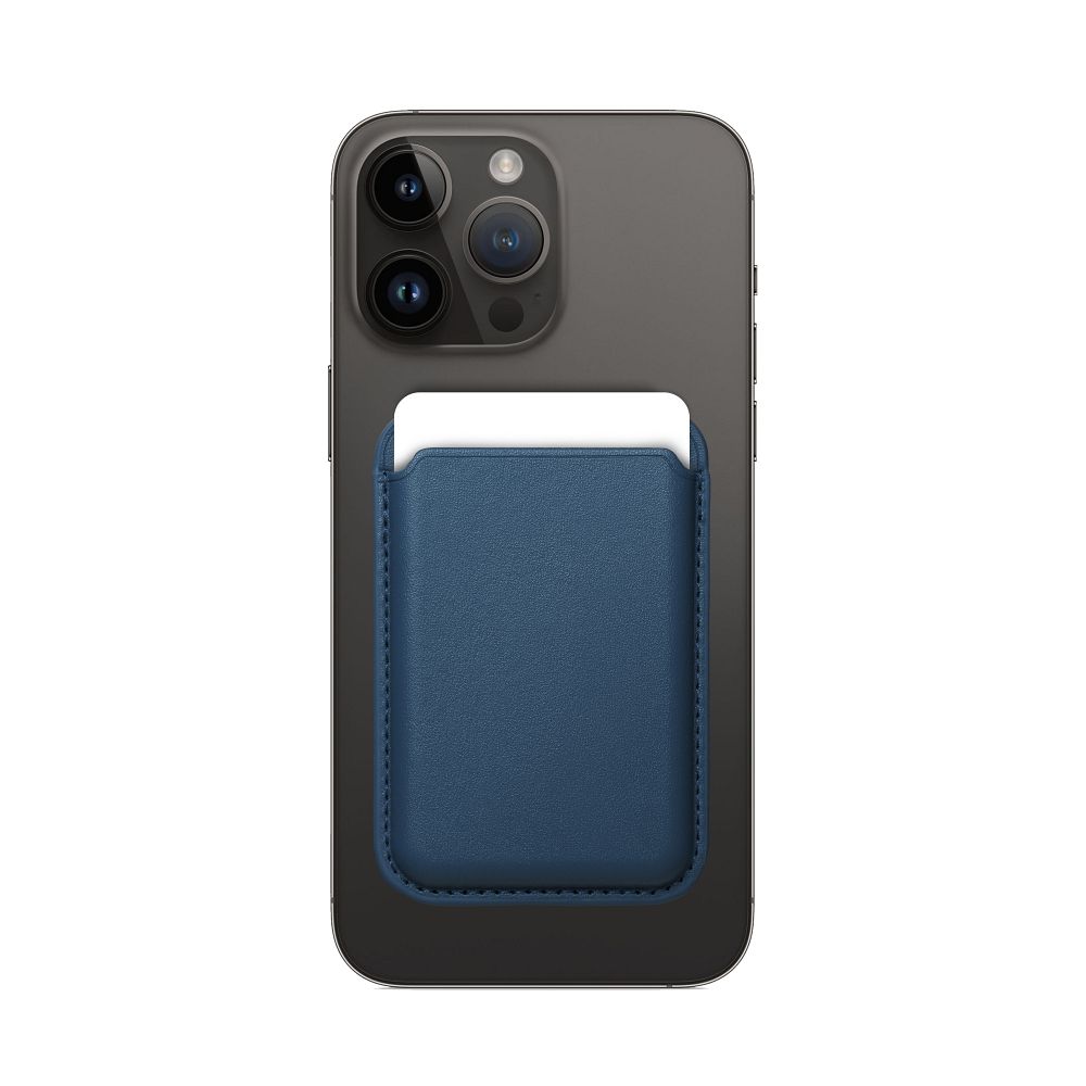 LEATHER MAG WALLET compatible with MagSafe blue - Image 5