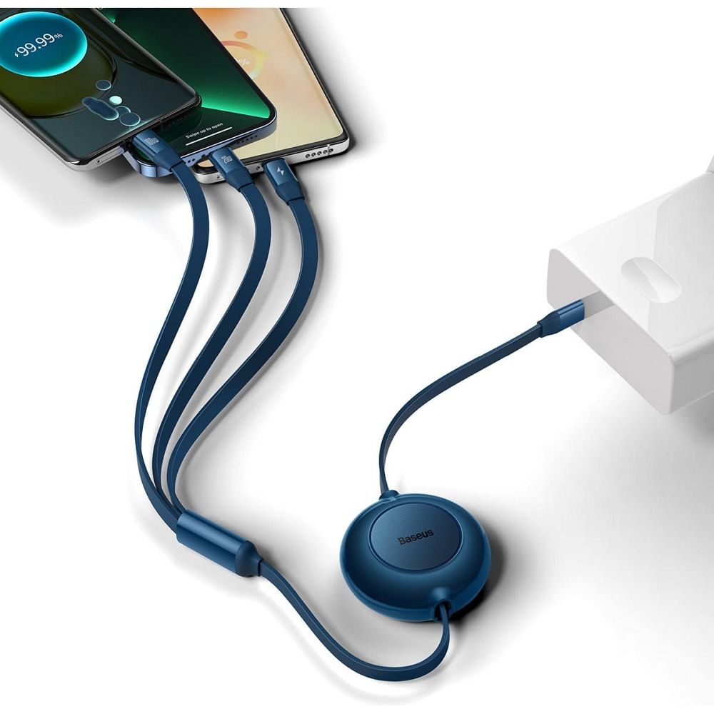 BASEUS cable 3in1 Type C to Micro USB / Lightning / Type C PD QC4.0 3,5A 100W CAMJ010203 1,1 blue - Image 9