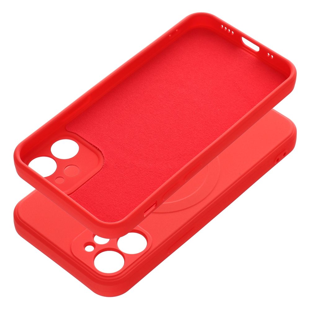 SILICONE MAG COVER case compatible with MagSafe for IPHONE 12 Mini red - Image 3