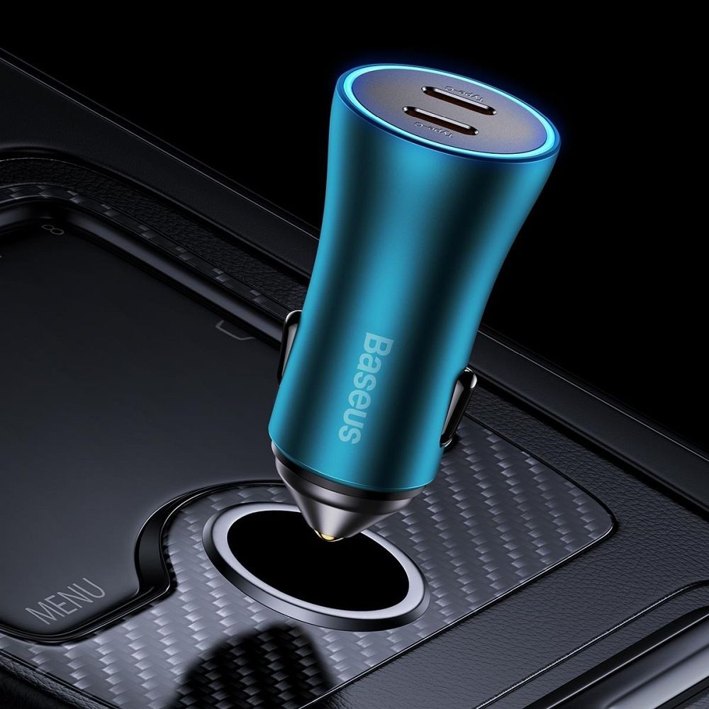 BASEUS car charger 2 x Type C PD QC4.0 3A 40W CGJP000003 blue - Image 8