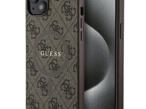 GUESS case for IPHONE 15 Plus / 14 Plus GUHMP15MG4GFRW (Leather 4G Metal Logo) brown