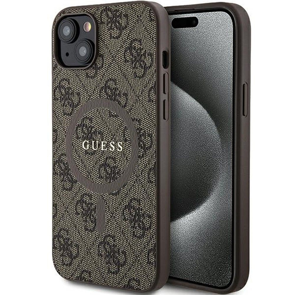 GUESS case for IPHONE 15 Plus / 14 Plus GUHMP15MG4GFRW (Leather 4G Metal Logo) brown