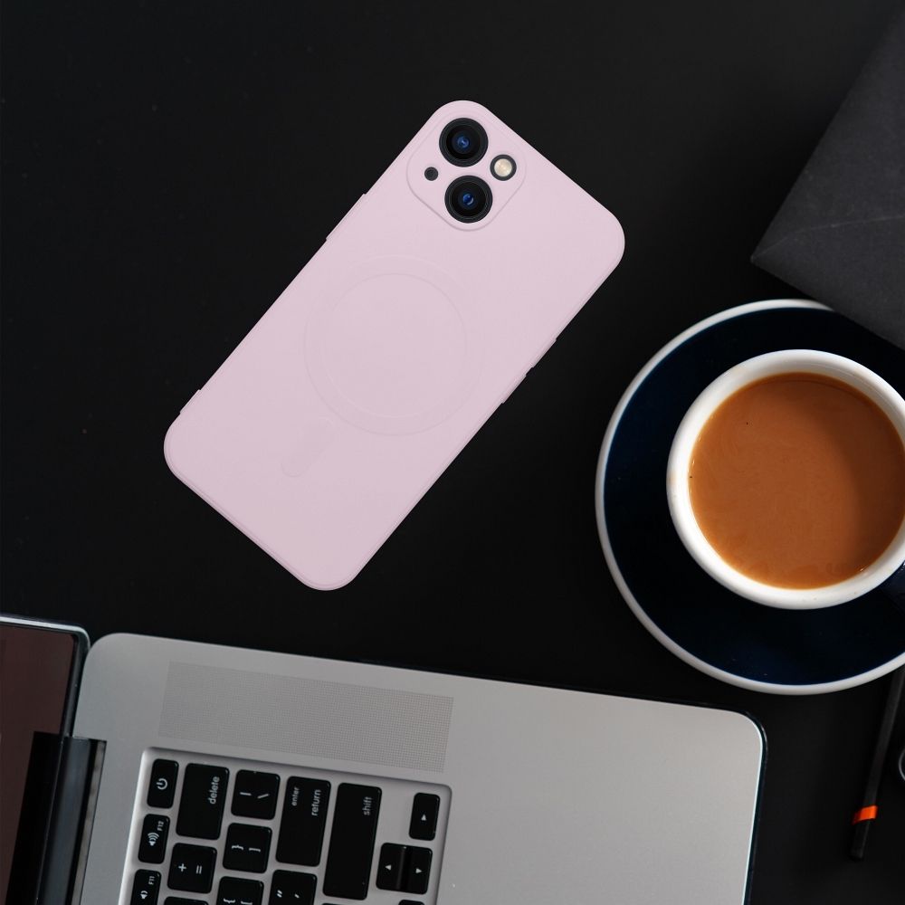 SILICONE MAG COVER case compatible with MagSafe for IPHONE 7 / 8 / SE 2020 / SE 2022 pink - Image 3