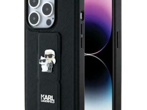 KARL LAGERFELD case for IPHONE 14 Pro KLHCP14LGSAKCPK (Gripstand Saffiano KC PIN) black