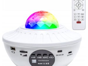 Projector STARS LED / Disco with bluetooth speaker + remote control + USB BTM0504-B / HD-SPL white