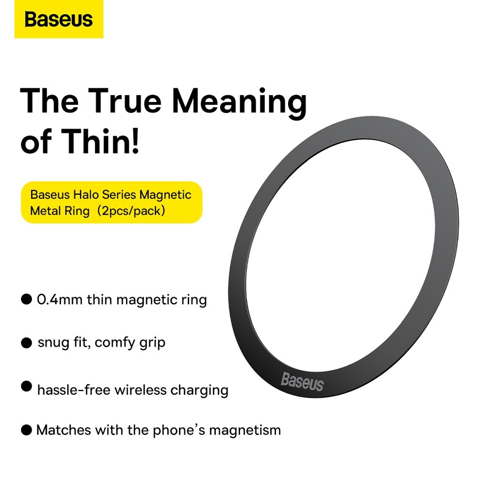 BASEUS universal round plate compatible with MagSafe PCCH000001 2 pcs black - Image 7