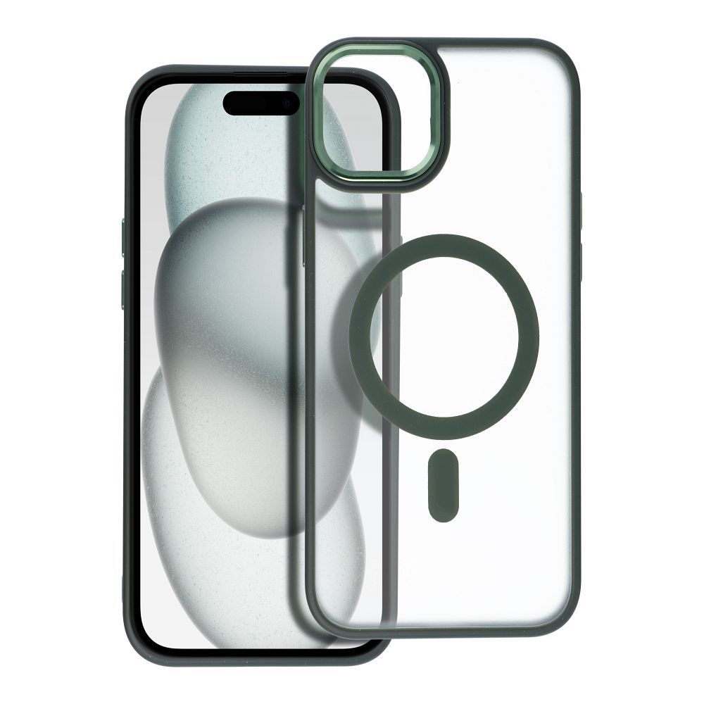 MATTE MAG COVER case compatible with MagSafe for IPHONE 15 Plus green