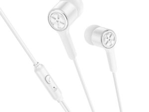 HOCO wire earphones Jack 3,5 mm with microphone M104 white
