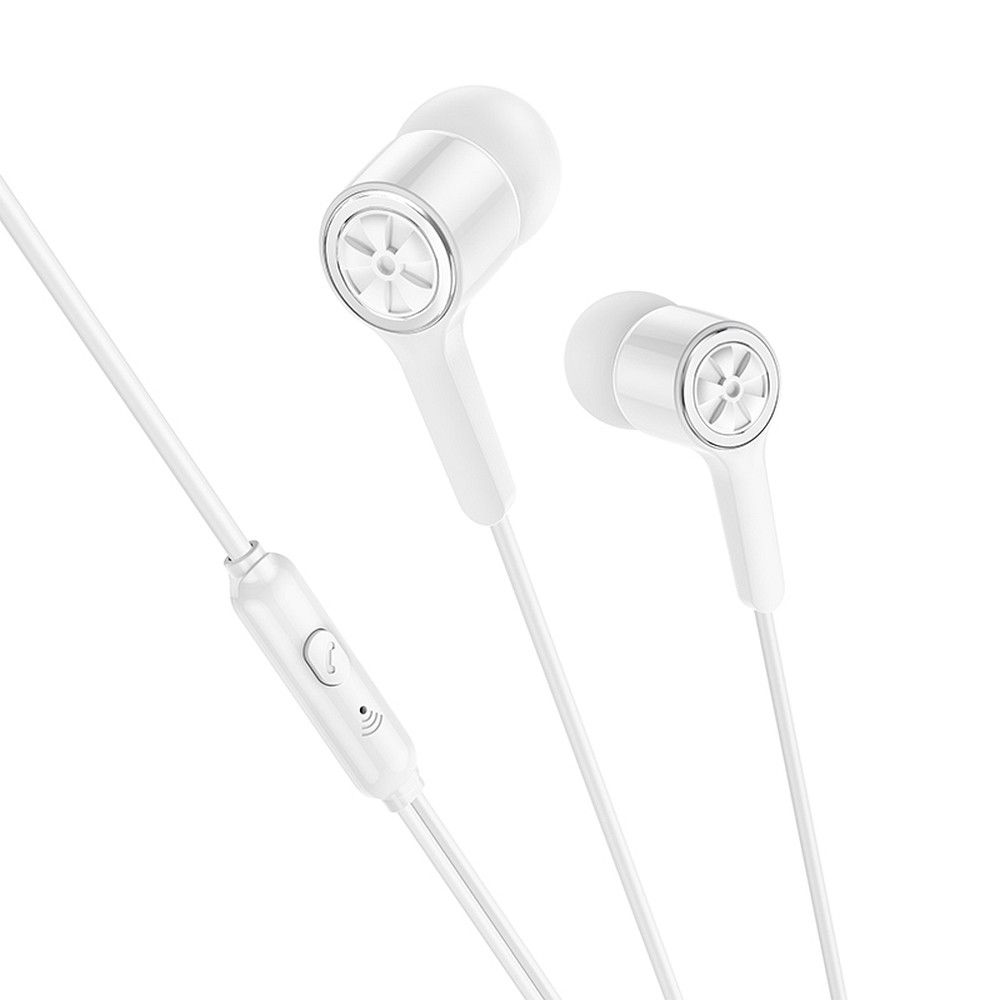 HOCO wire earphones Jack 3,5 mm with microphone M104 white