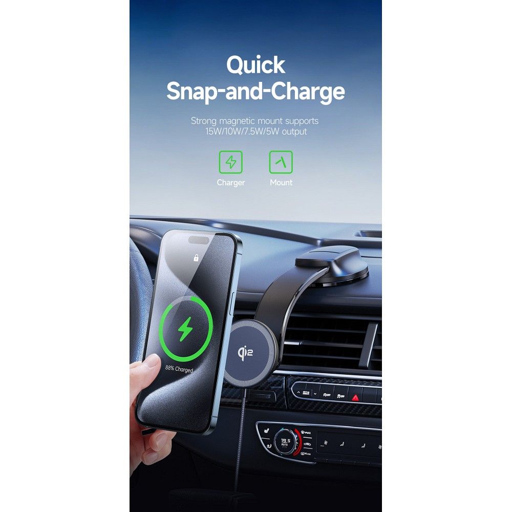 DUZZONA V4 - Dashboard Car Holder with Magnetic Wireless Charger 15W (Compatible with MagSafe and Qi2 charging) - Image 11