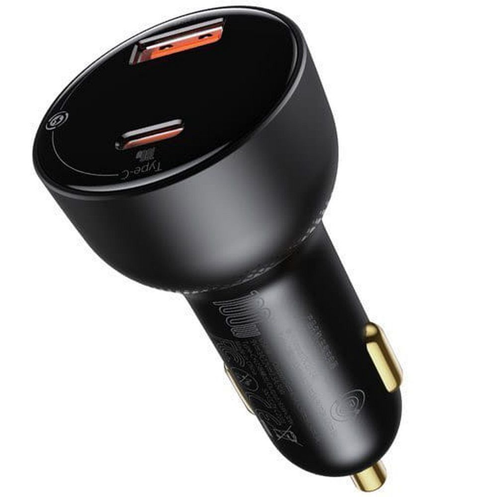BASEUS car charger USB A + Type C with digital display + cable Type C to Type C PD3.0 QC4.0 5A 100W TZCCZX-01 black - Image 6