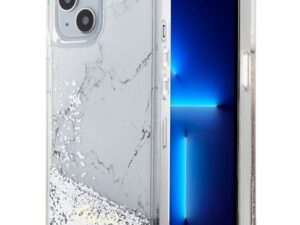 GUESS case for IPHONE 13 / 14 / 15 GUHCP14SLCSGSGH (Liquid Glitter Marble) white