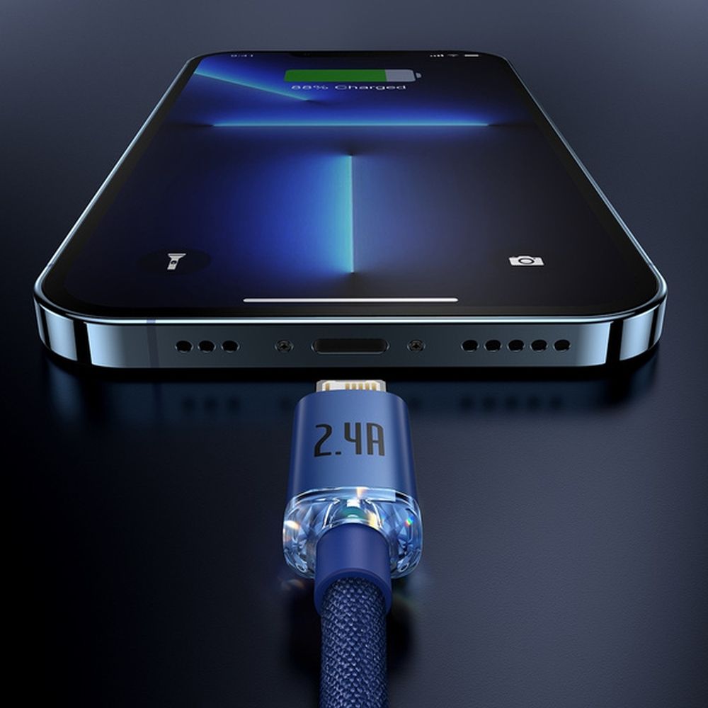 BASEUS cable USB A to Lightning 2,4A Crystal Shine CAJY000103 2 m blue - Image 6