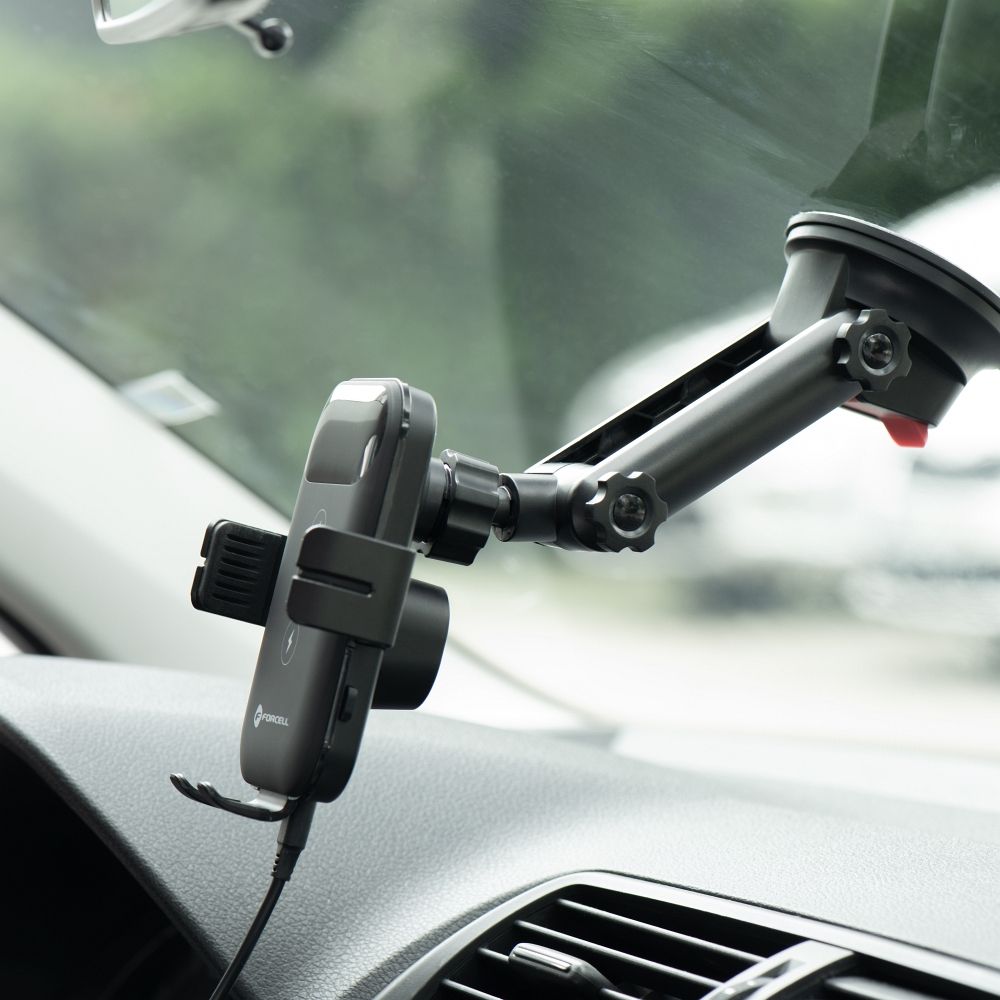 FORCELL autós tartó a középkonzolra/ablakra, 15 W-os vezeték nélküli töltéssel, HS4 - Image 12