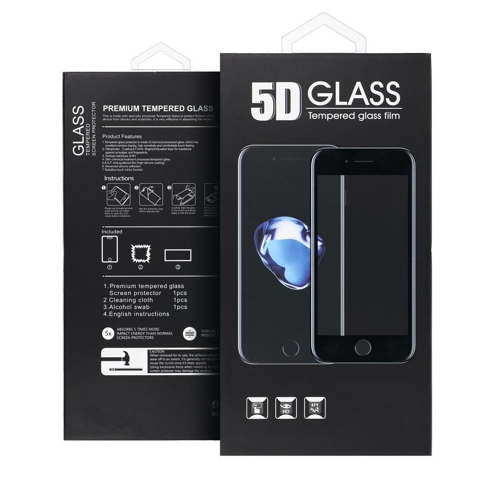 5D Full Glue Tempered Glass - for Honor 90 Lite black - Image 2