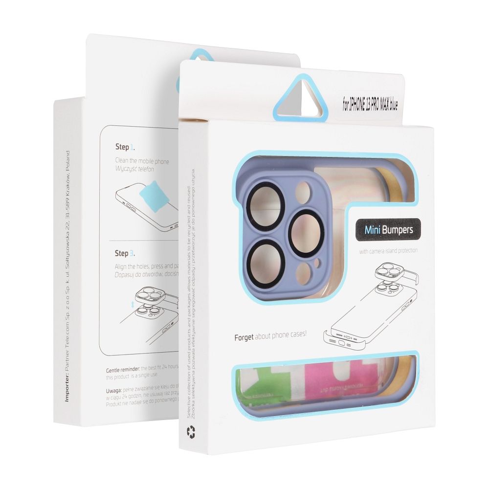 MINI BUMPERS case with camera island protection for IPHONE 15 Pro blue - Image 8