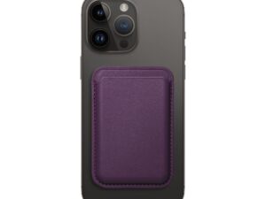 LEATHER MAG WALLET compatible with MagSafe dark violet
