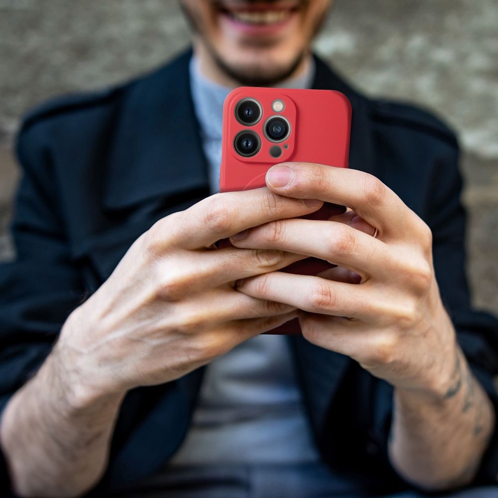 SILICONE MAG COVER case compatible with MagSafe for IPHONE 12 Mini red - Image 7