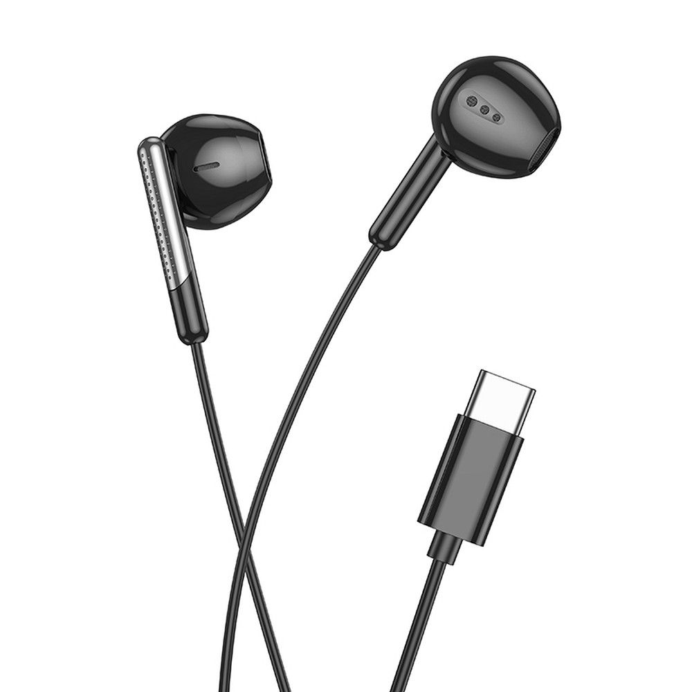 HOCO wire earphones Type C with microphone M123 black - Image 2