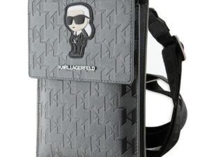 KARL LAGERFELD universal bag for mobile KLWBSAKHPKG (Saffiano Mono Ikonik) silver