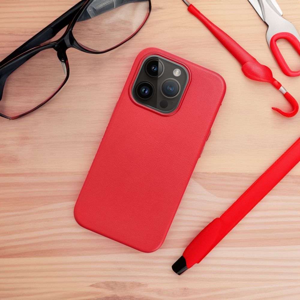 LEATHER MAG COVER case for IPHONE 15 red - Image 7