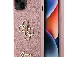 GUESS case for IPHONE 15 GUHCP15SHG4SGP (Fixed Glitter Big 4G) pink