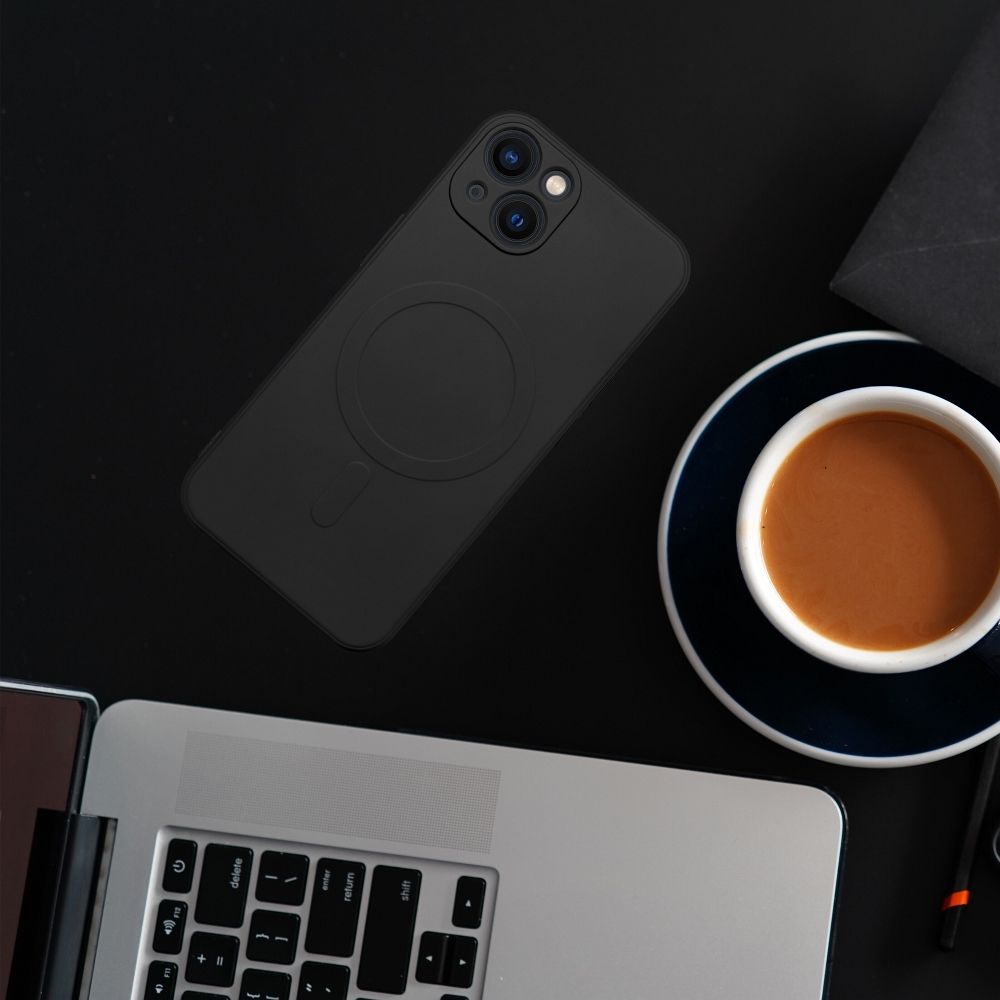 SILICONE MAG COVER case compatible with MagSafe for IPHONE 12 Mini black - Image 4