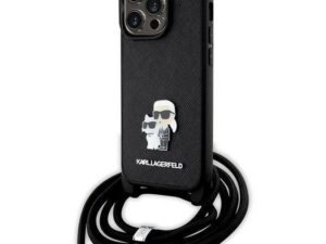 KARL LAGERFELD case for IPHONE 14 Pro KLHCP14LSAKCPSK (Saffiano KC Metal PIN Crossbody) black
