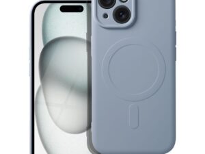 SILICONE MAG COVER case compatible with MagSafe for IPHONE 15 light blue