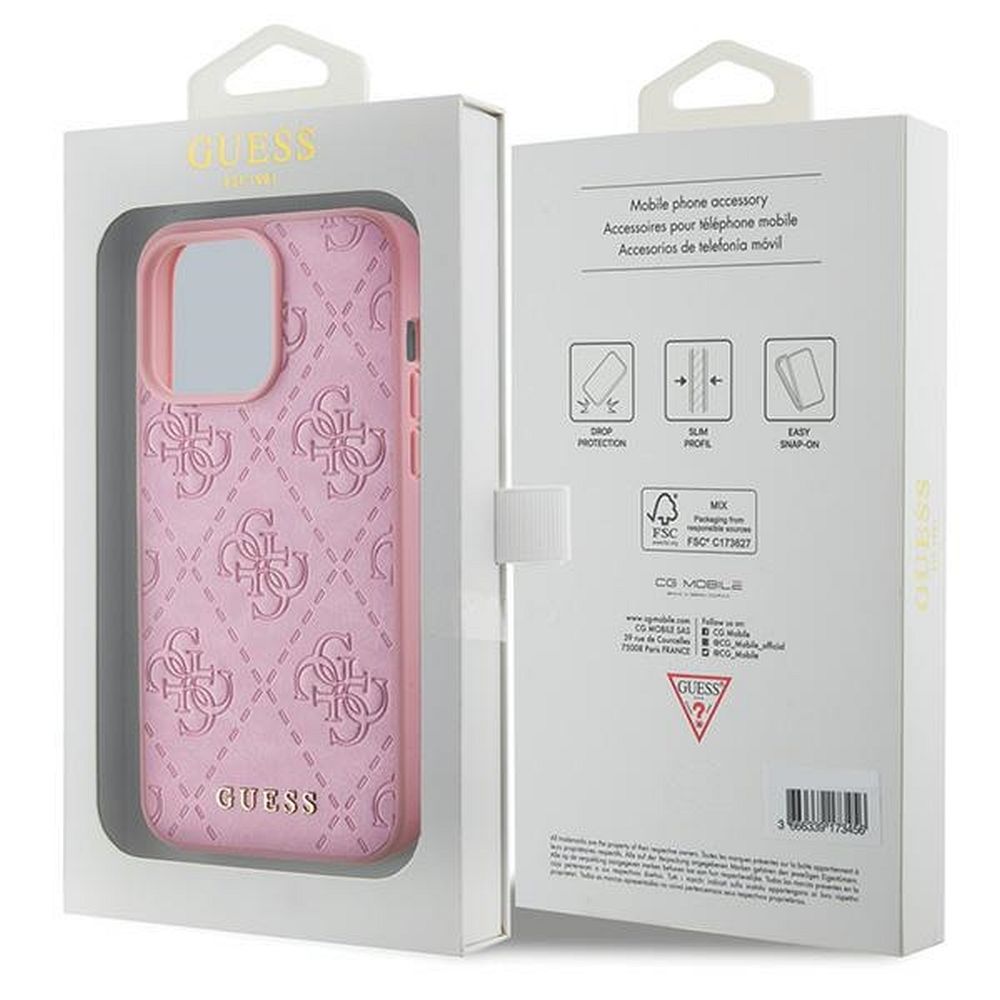 GUESS case for IPHONE 15 Pro GUHCP15LP4EPMP (Quilted 4G Classic) pink - Image 8