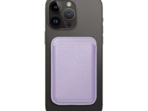 LEATHER MAG WALLET compatible with MagSafe lilac
