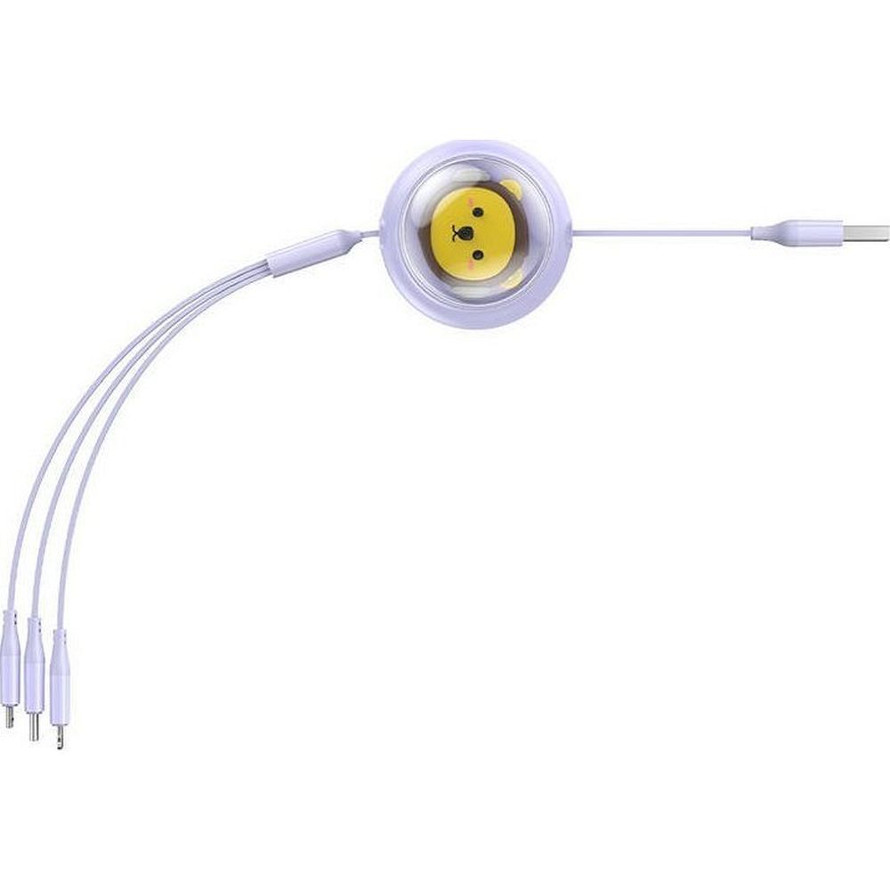 BASEUS retractable cable 3in1 USB A to Micro USB / Lightning / Type C CB000063 1,1 m purple - Image 5