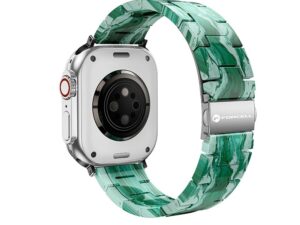 FORCELL F-DESIGN FA04 marble textured resin strap for APPLE Watch 42 / 44 / 45 / 49 mm green