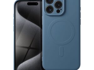 SILICONE MAG COVER case compatible with MagSafe for IPHONE 15 Pro Max blue