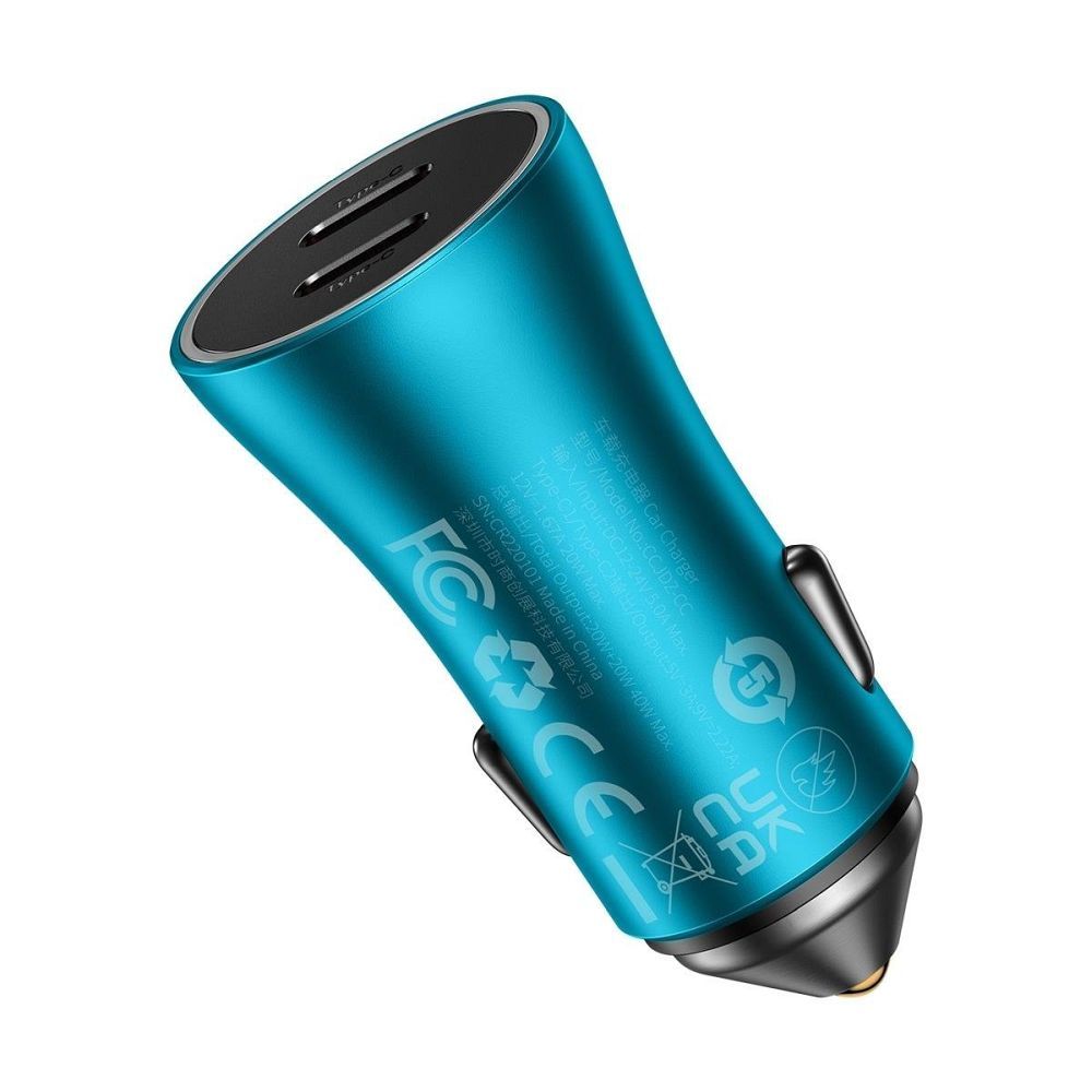 BASEUS car charger 2 x Type C PD QC4.0 3A 40W CGJP000003 blue - Image 3