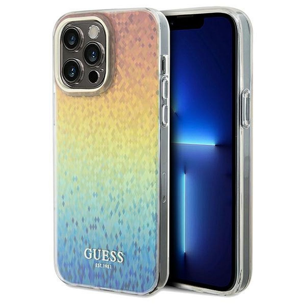 GUESS case for IPHONE 13 Pro GUHCP13LHDECMI (IML Faceted Mirror / disco iridescent) multicolor