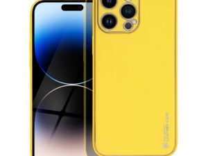 LEATHER case for IPHONE 14 Pro Max yellow