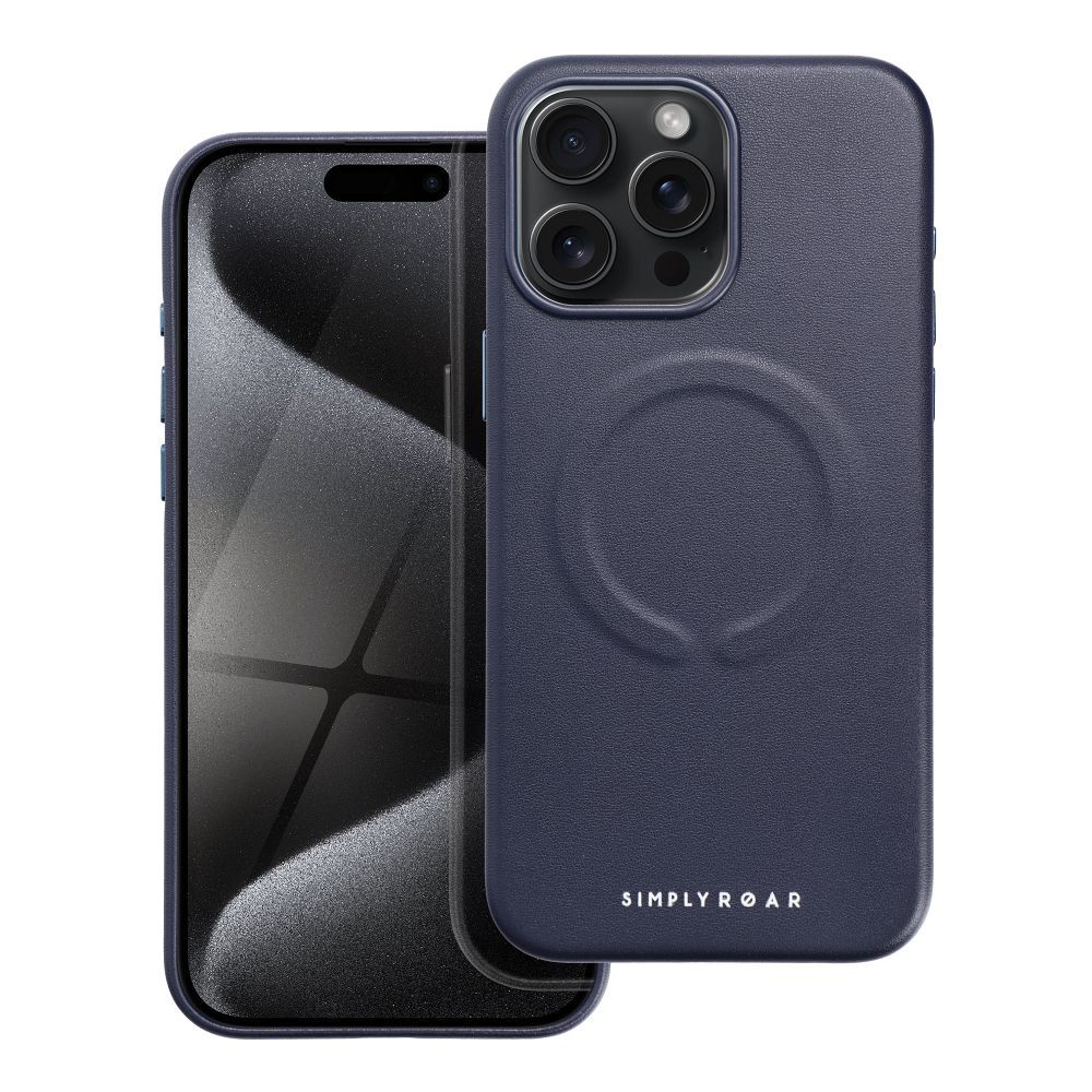 Roar Leather Mag Case - for iPhone 15 Pro Max navy