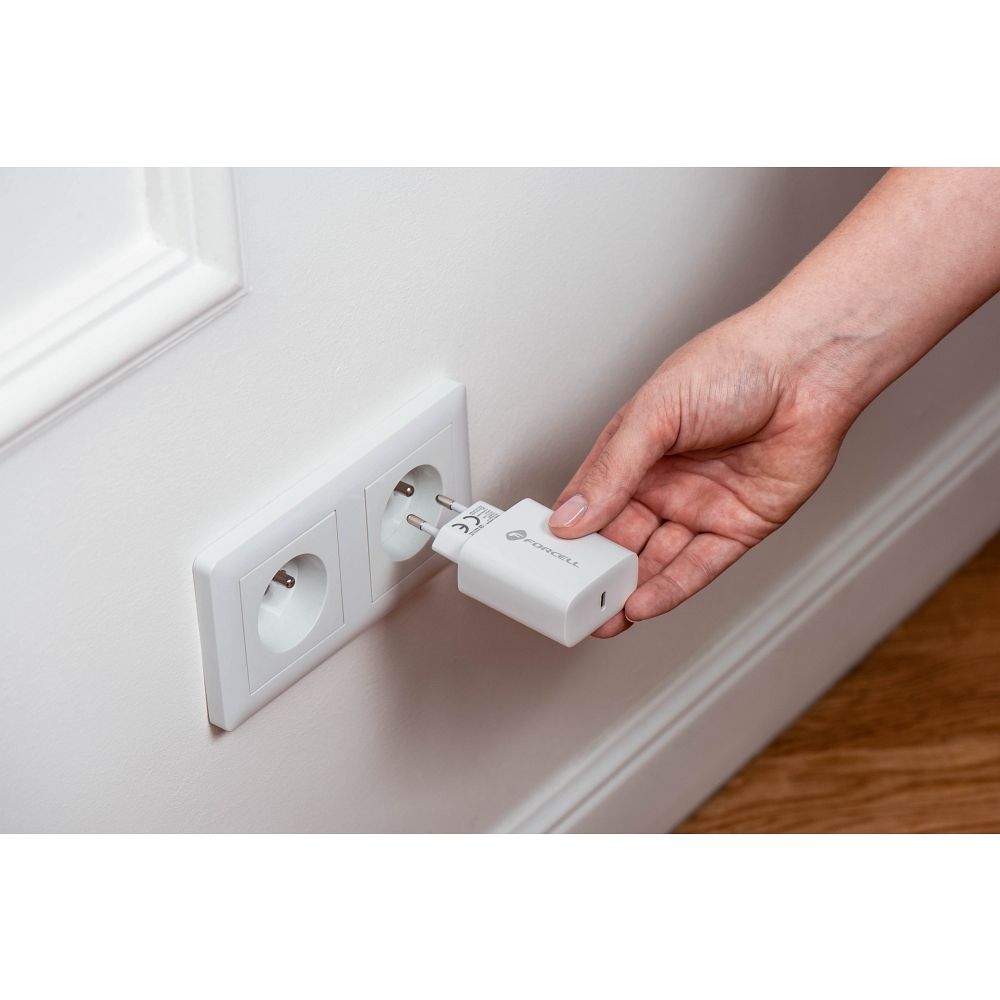 FORCELL F-ENERGY TFK-TC-25WPD travel charger Type C + cable Type C to Type C PD Q.C 3A 25W white - Image 16