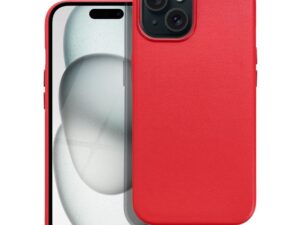 LEATHER MAG COVER case for IPHONE 15 red