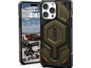 ( UAG ) Urban Armor Gear Monarch Pro for IPHONE 15 PRO MAX compatible with MagSafe kevlar element green