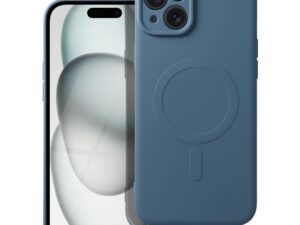 SILICONE MAG COVER case compatible with MagSafe for IPHONE 15 Plus blue