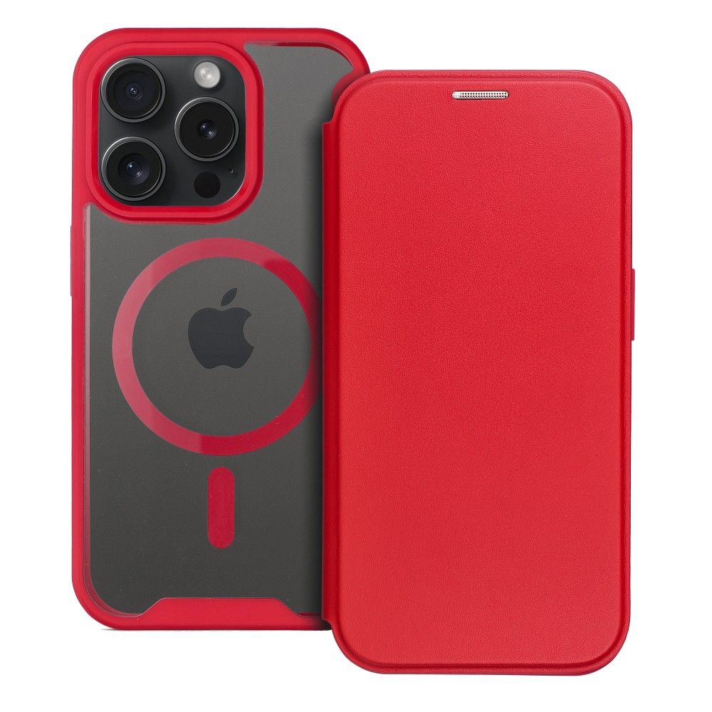 SMART MAG Book case compatible with MagSafe for IPHONE 16 Pro Max red - Image 2