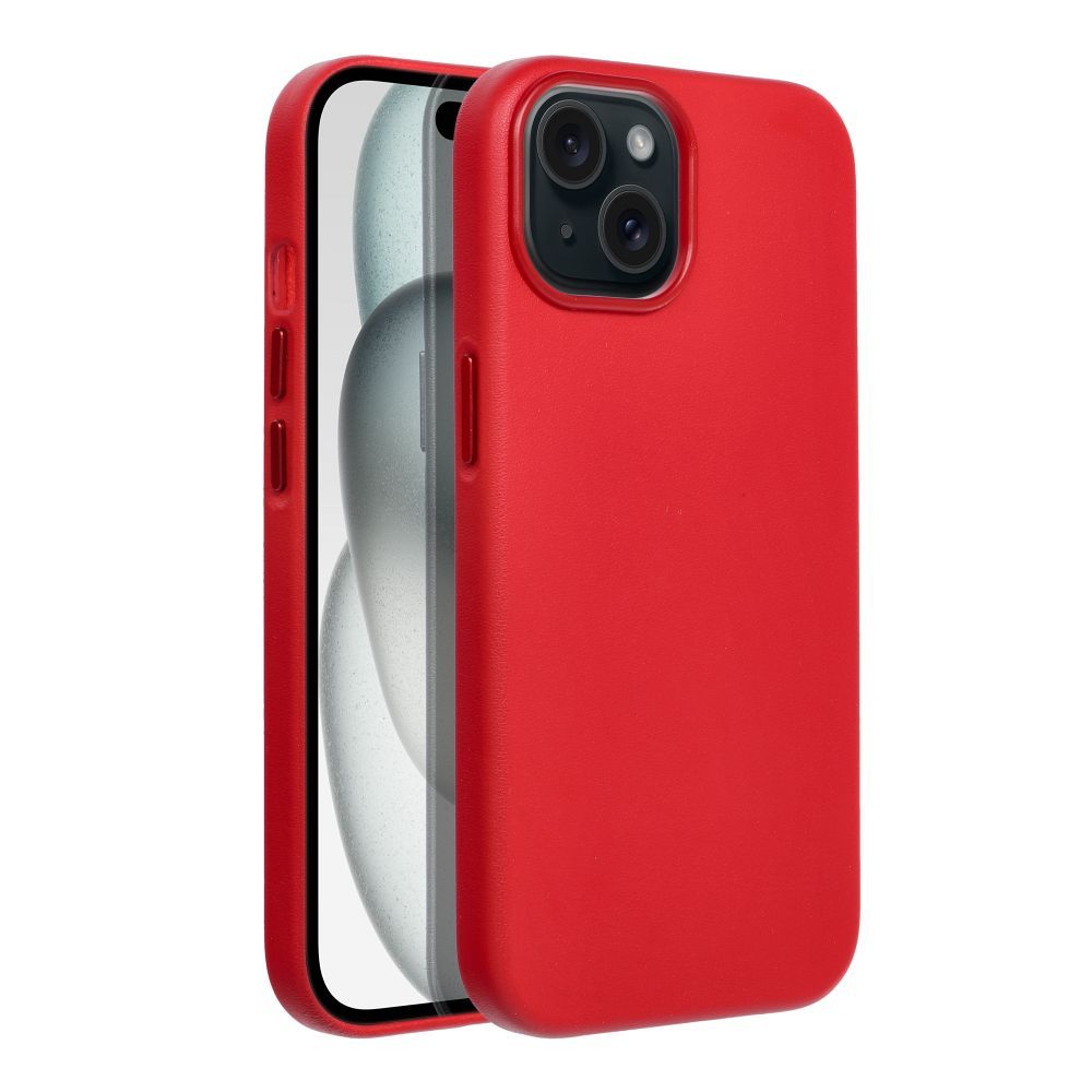 LEATHER MAG COVER case for IPHONE 15 red - Image 2