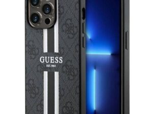 GUESS case for IPHONE 14 Pro compatible with MagSafe GUHMP14LP4RPSK (4G Printed Stripes) black
