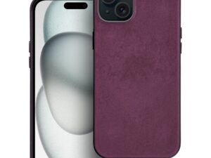 WOVEN MAG COVER case compatible with MagSafe for IPHONE 15 Plus burgundy